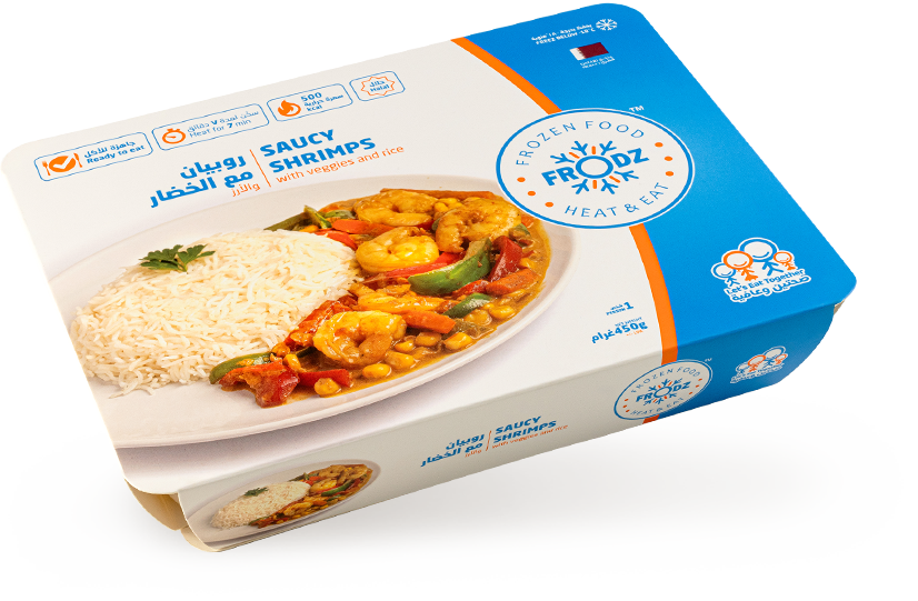 Saucy shrimp with veggies and rice